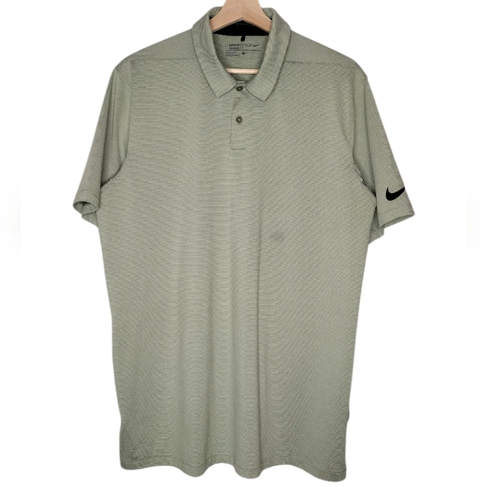 Nike Standard Fit Men’s Light Olive Green Golf Athletic Polo Shirt Sz L